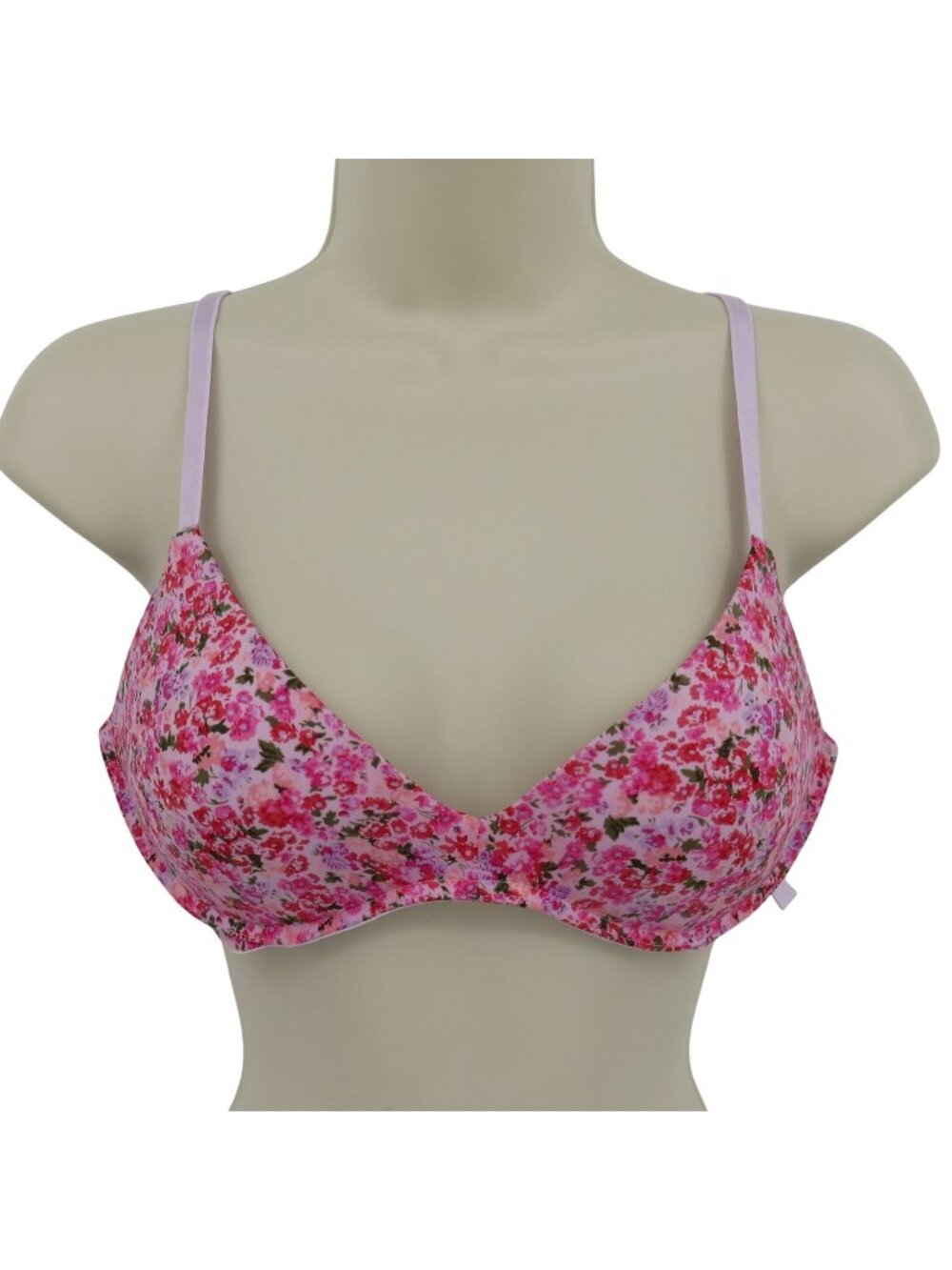 Victorias Secret 36B Padded No Wire Bra Pink Floral Flower Wireless Cottagecore